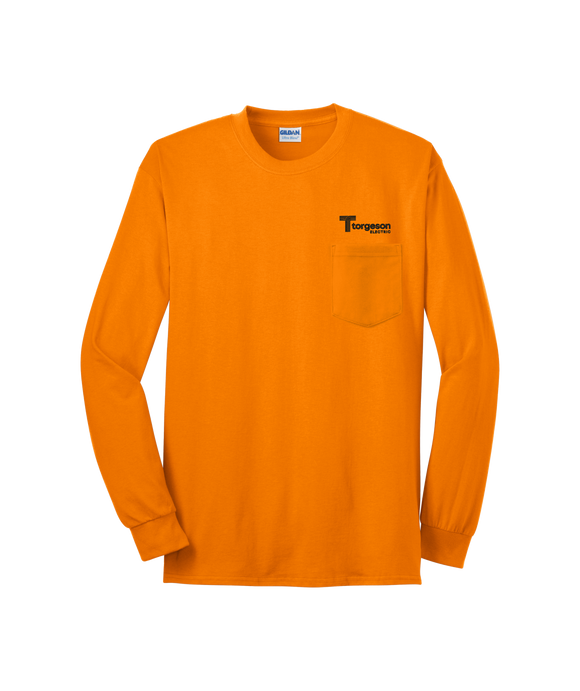 Ultra Cotton® 100% Cotton Long Sleeve T-Shirt with Pocket